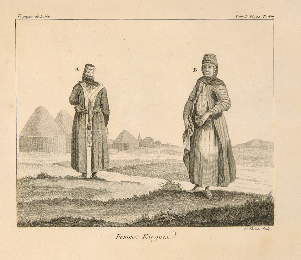 Антикварная гравюра. Енисейские кыргызы 1793 год.