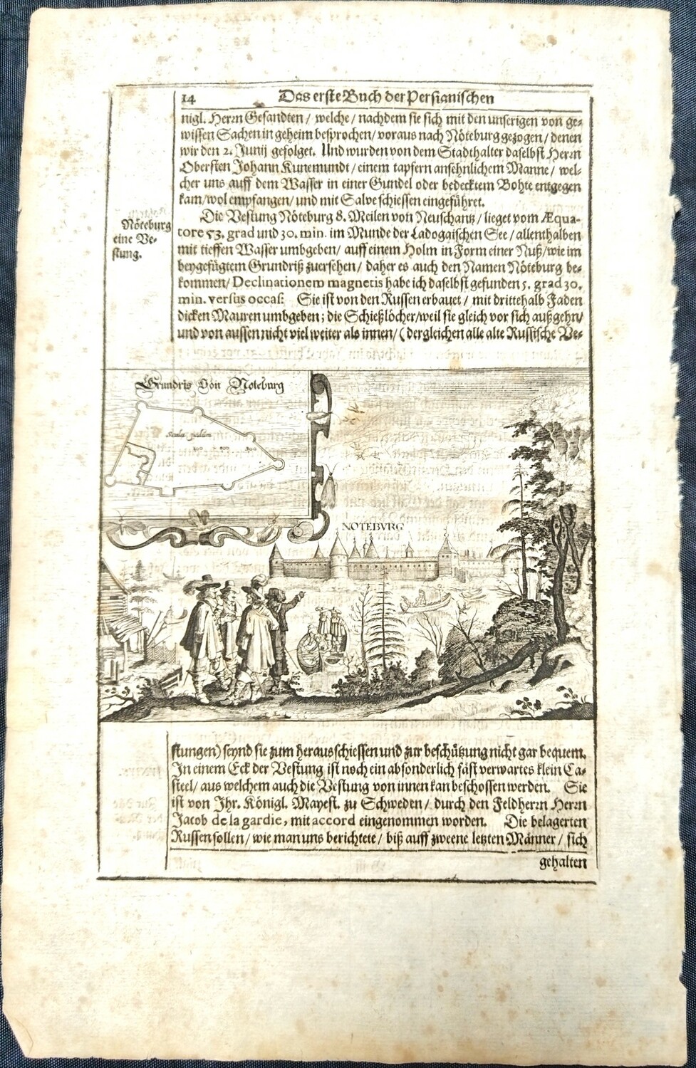 Вид крепости Нотебург (Орешек) 1663 год.
