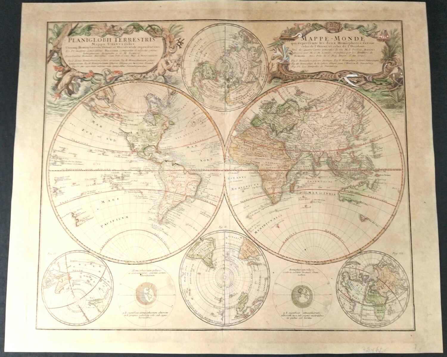 Антикварная карта Мира 1746 год. Редкость Антикварная карта Мира 1746 год. Редкость