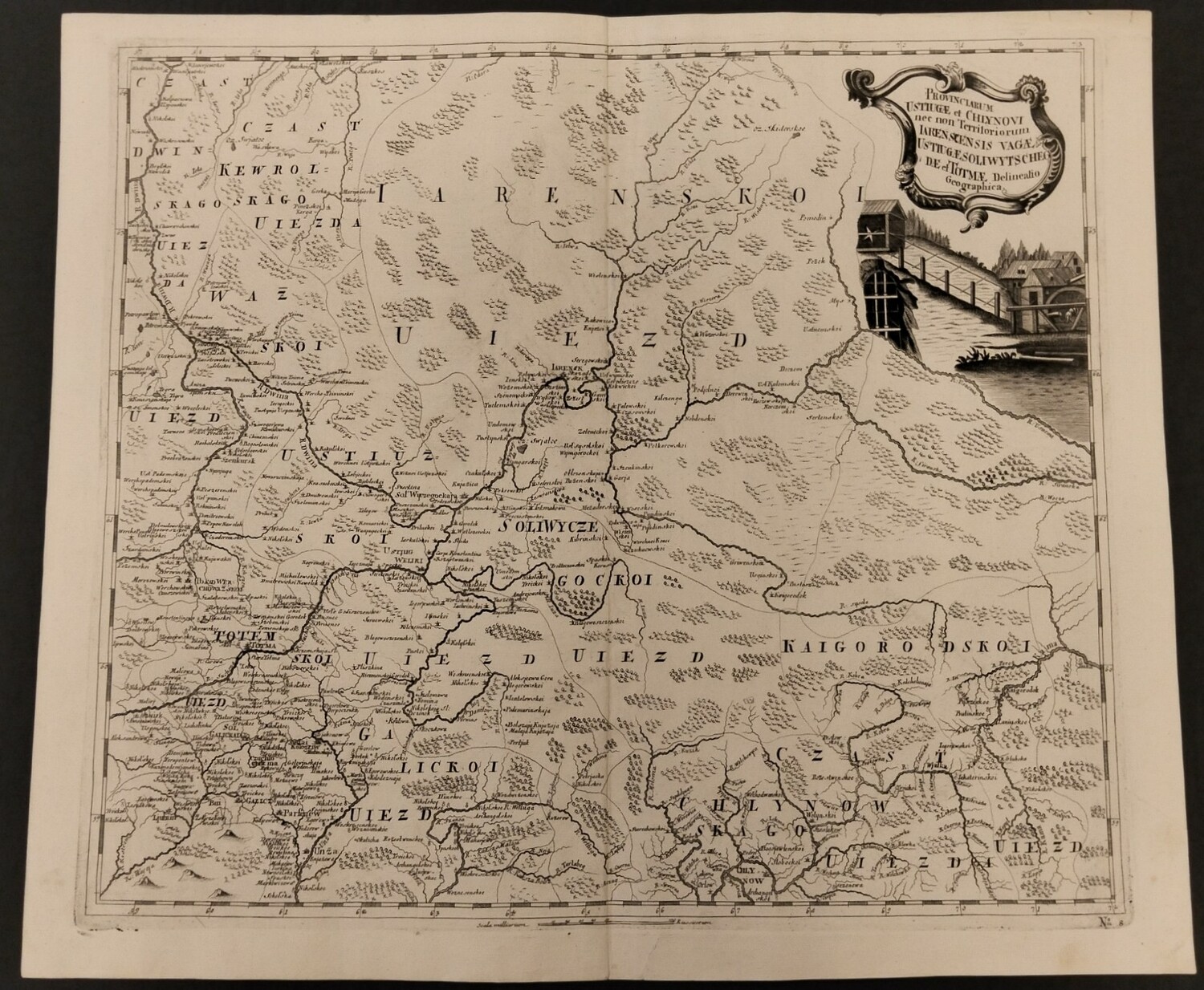 Карта земель Устюга, Сольвычегодска и Тотьмы 1745 год. RRR