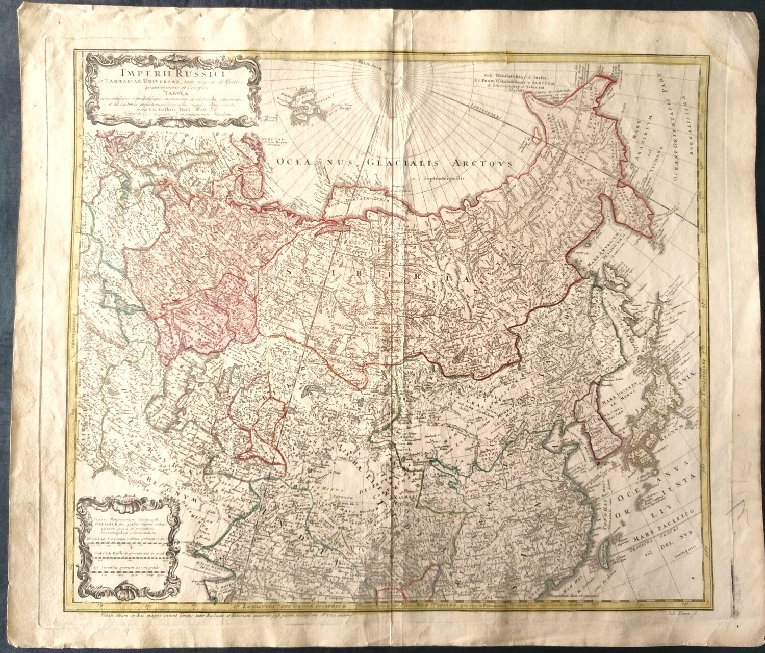 Карта Российской империи и Тартарии 1739 год.