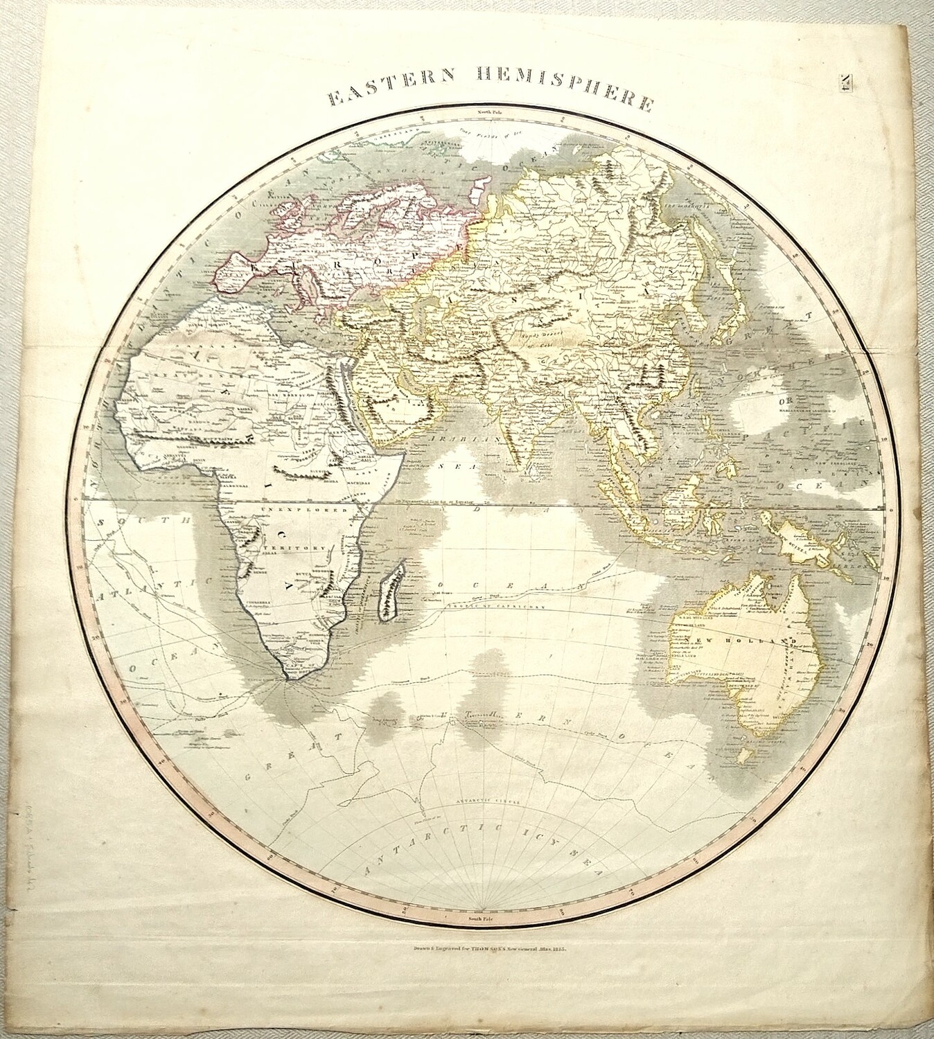 Большая карта восточного полушария 1815 год.