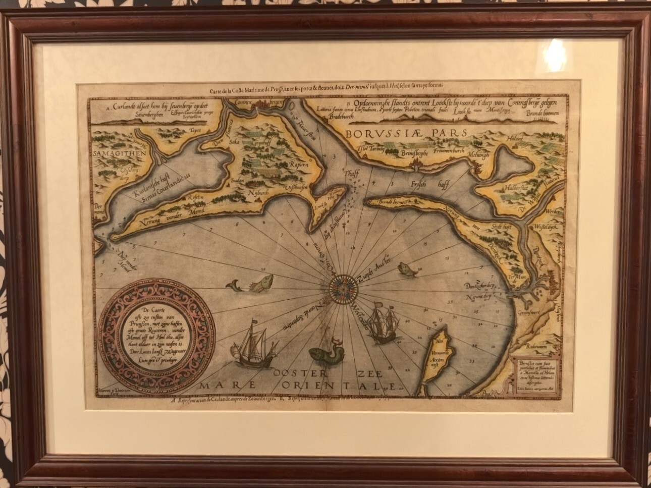 Первая печатная морская карта Пруссии 1590 год. RRR