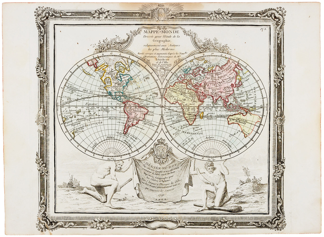Карта мира 1790 год. Карта мира 1790 год.
