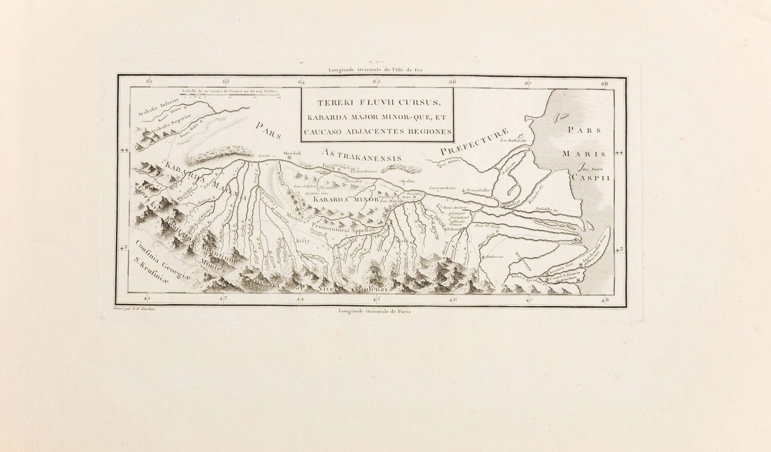 Карта. Долина реки Терек. Paris, 1783-1792. гг.