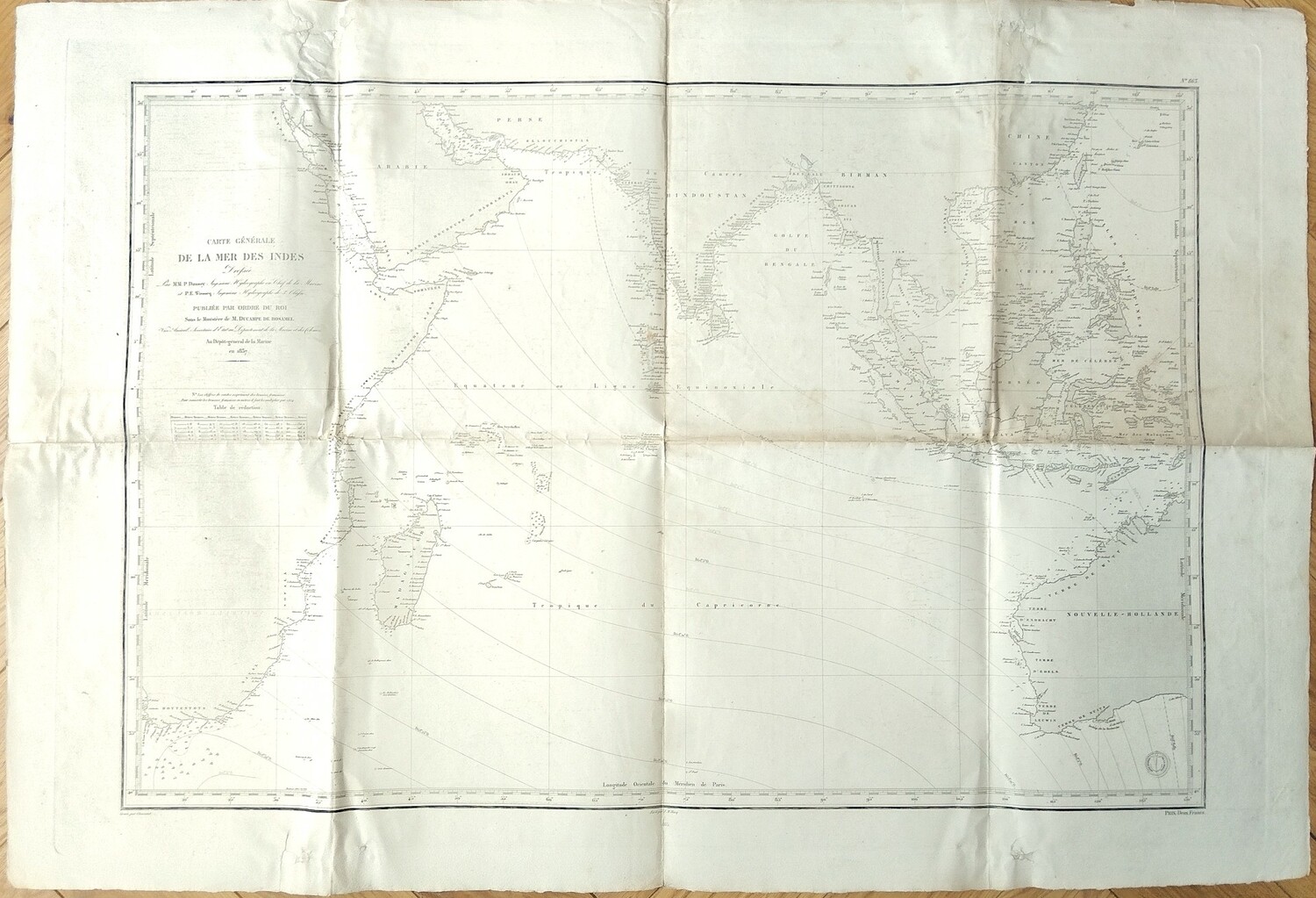 Генеральная карта Индийского океана 1865 год.