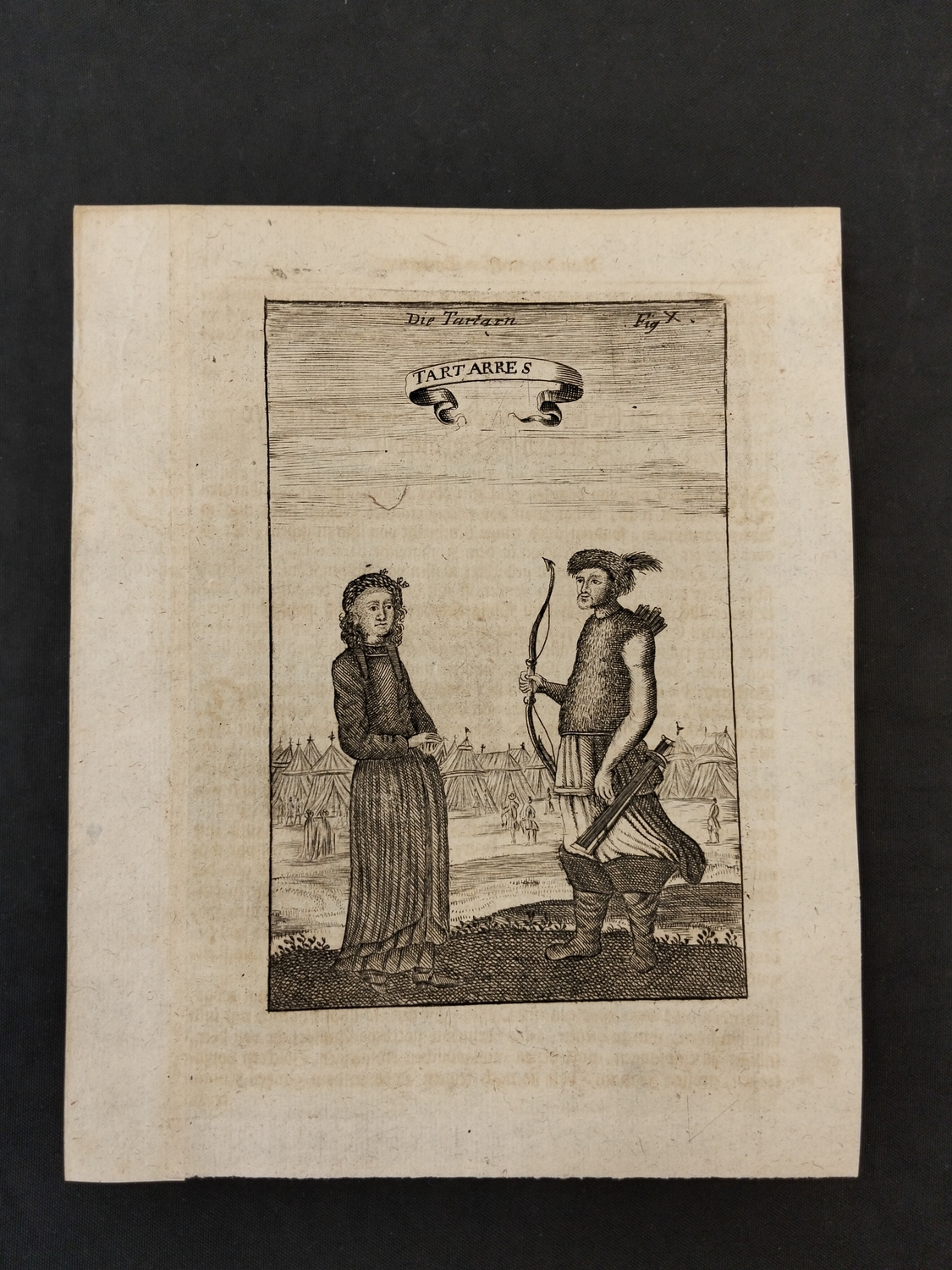 Антикварная гравюра Тартары 1719 год.