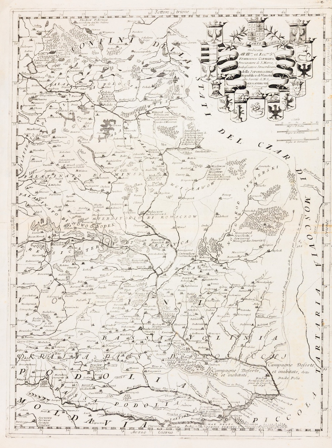 Карта Украины и Белоруссии 1692 год. Редкость